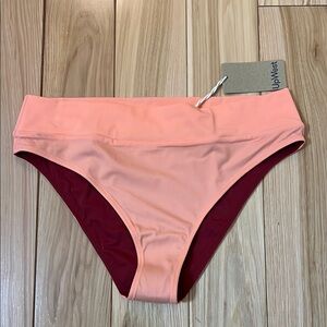 UpWest women’s reversible Two-Tone Bikini Bottom coral/burgundy size M